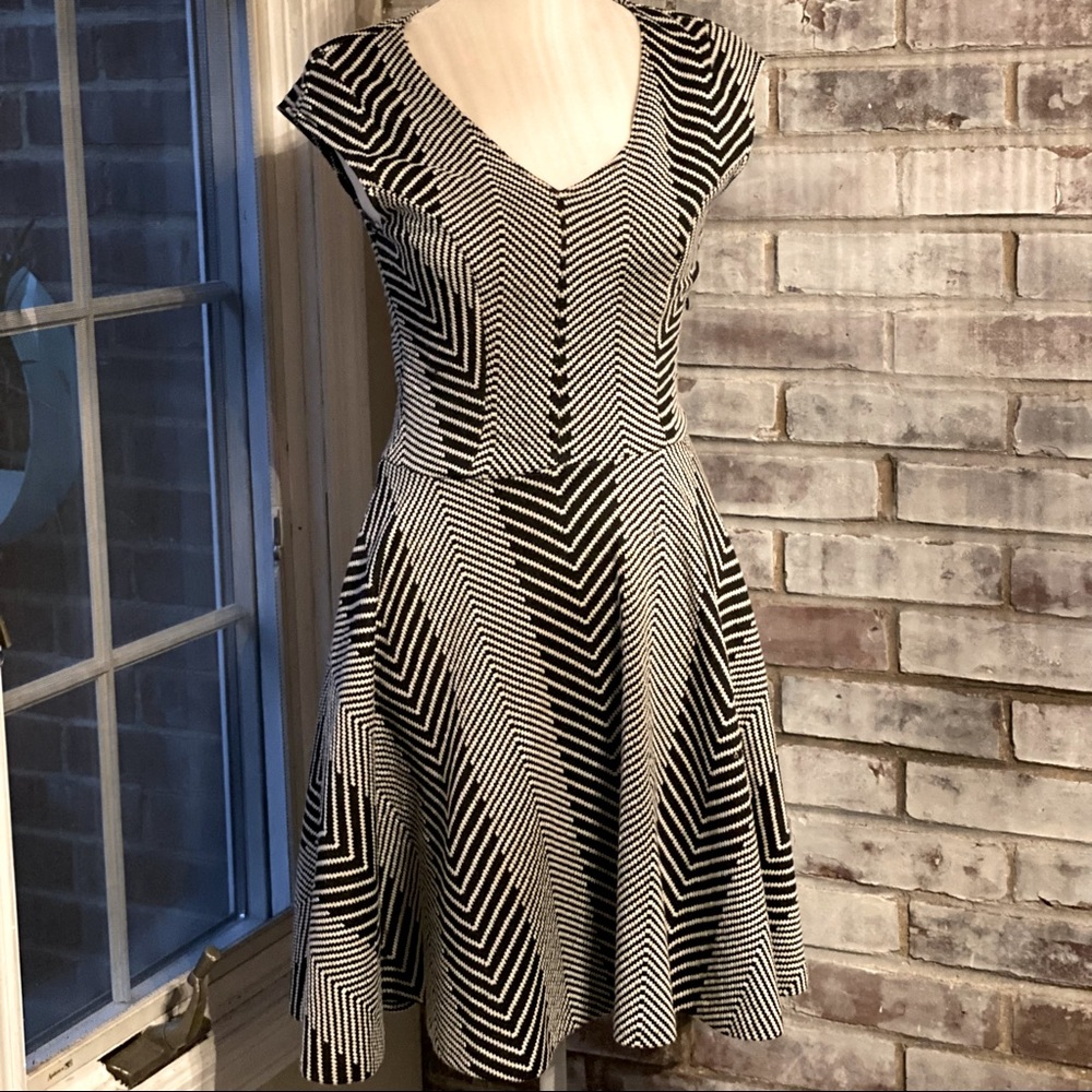 Black and white A-line dress
